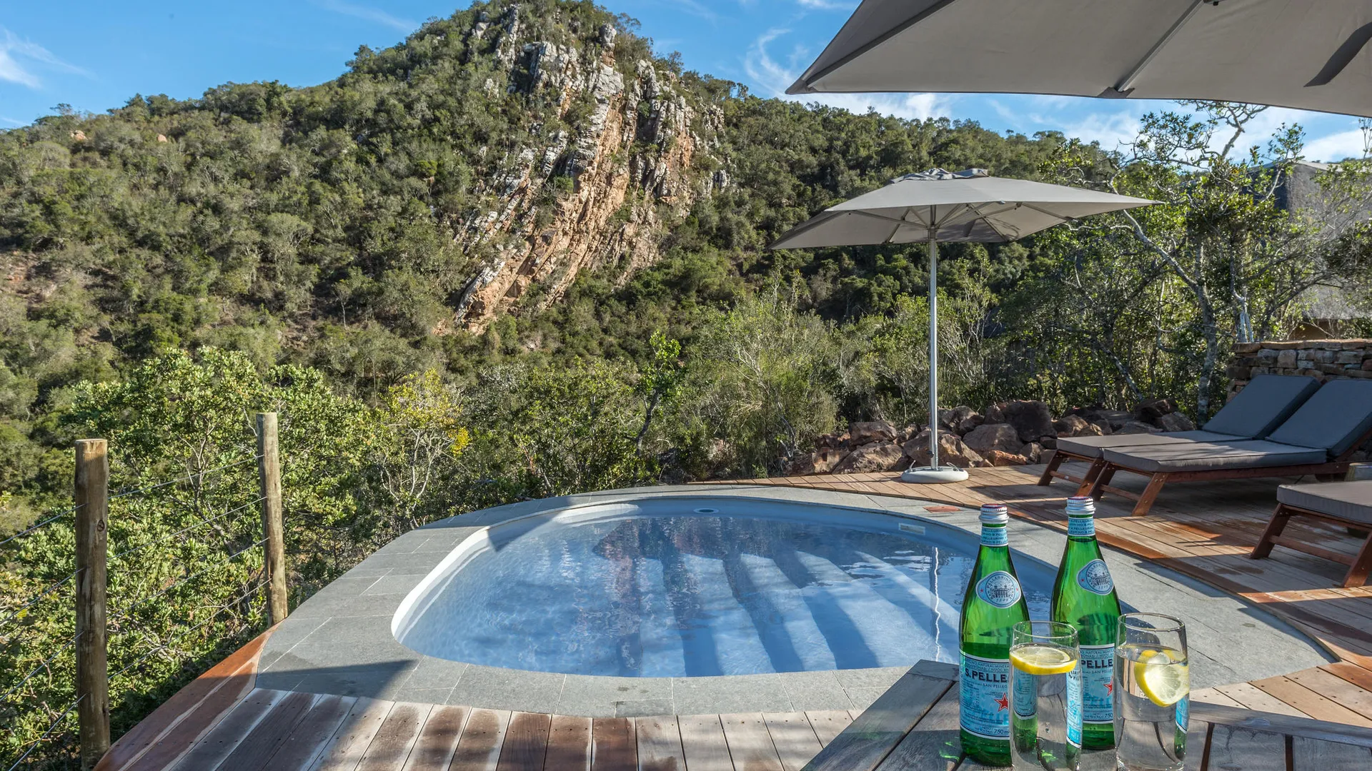 Outdoor shower with bush views