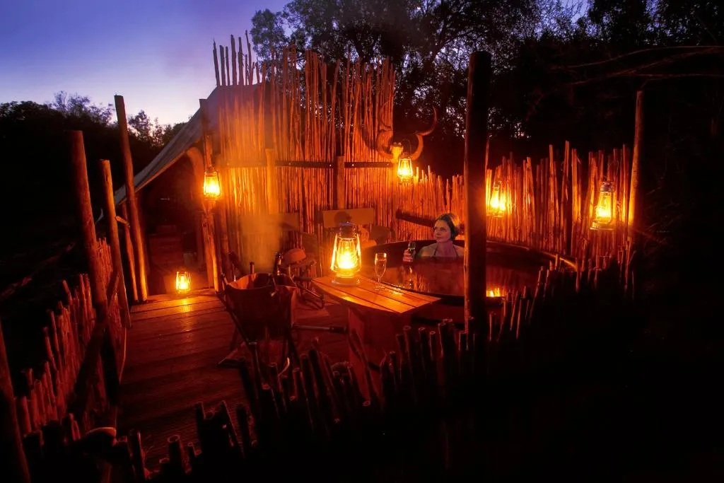 Quatermain's Camp tent in soft morning light